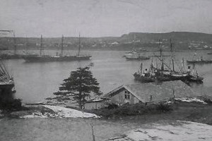 Bilde av Sandefjord Havn kort etter århundreskiftet - 1910